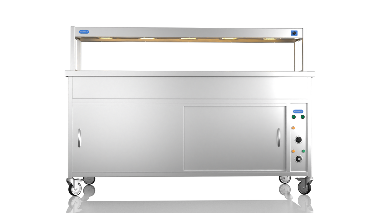 Nordstar Hot Cupboard Bain Marie 5 x 1/1GN With Single Heated Gantry | STCBM1800 Hot Cupboards Nordstar