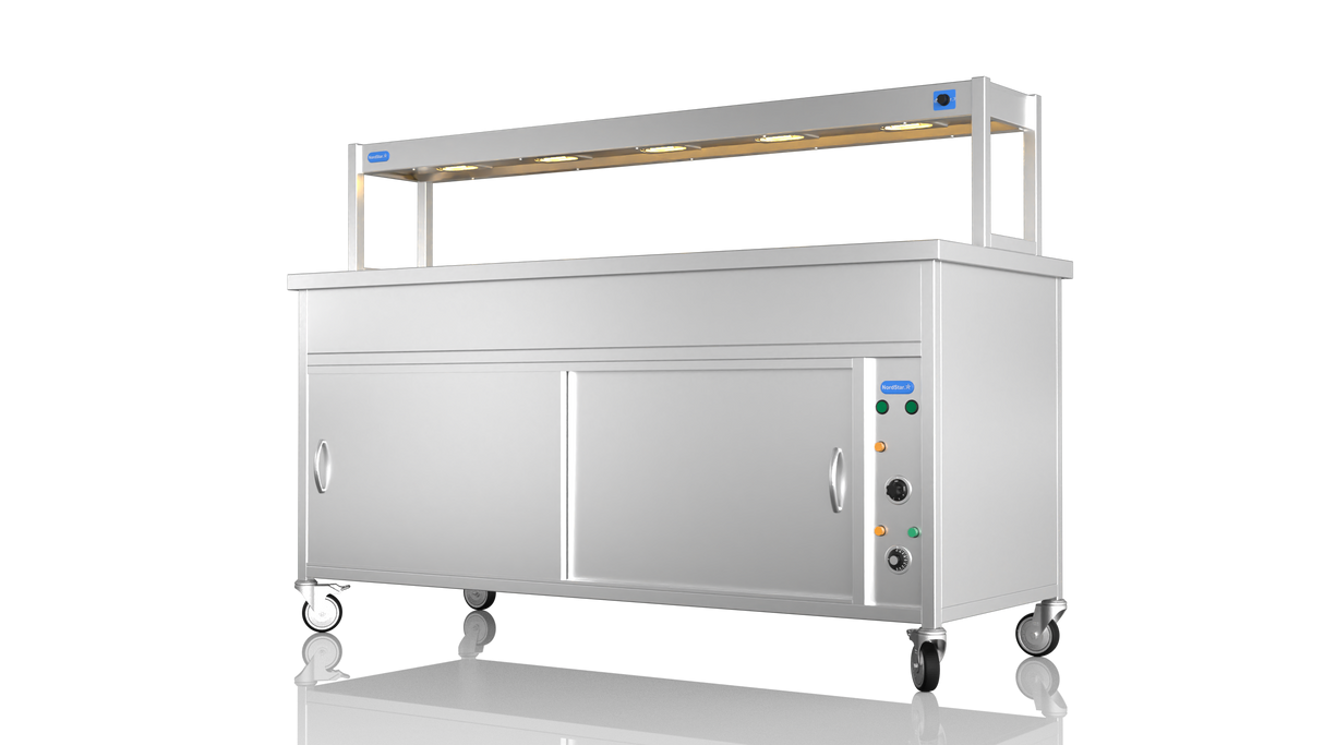 Nordstar Hot Cupboard Bain Marie 5 x 1/1GN With Single Heated Gantry | STCBM1800 Hot Cupboards Nordstar