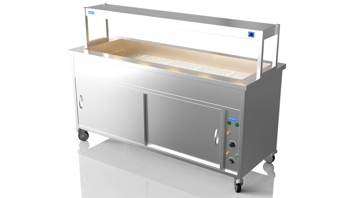 Nordstar Hot Cupboard Bain Marie 5 x 1/1GN With Single Heated Gantry | STCBM1800 Hot Cupboards Nordstar