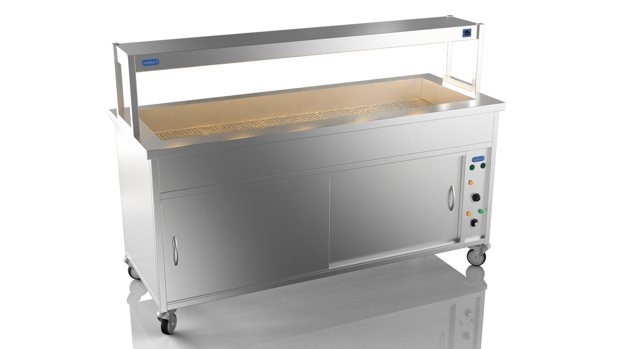 Nordstar Hot Cupboard Bain Marie 5 x 1/1GN With Single Heated Gantry | STCBM1800 Hot Cupboards Nordstar