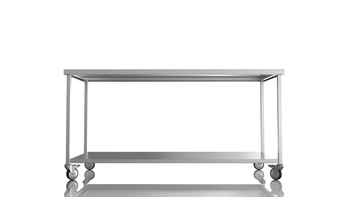 Nordstar Mobile Centre Table Bench With Undershelf 1800mm Wide | NSMCB1800 Stainless Steel Tables with Castors Nordstar