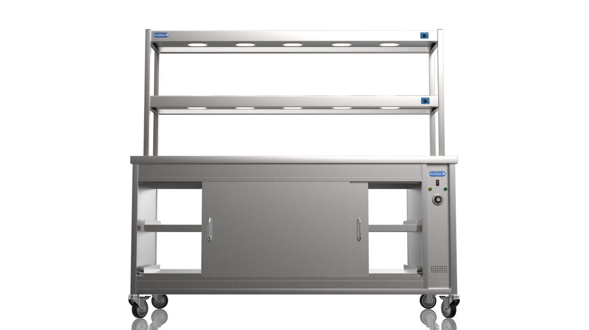 Nordstar Pass Through Hot Cupboard With Double Tier Gantry Chef Pass 1800mm | DTC1800P Hot Cupboards Nordstar