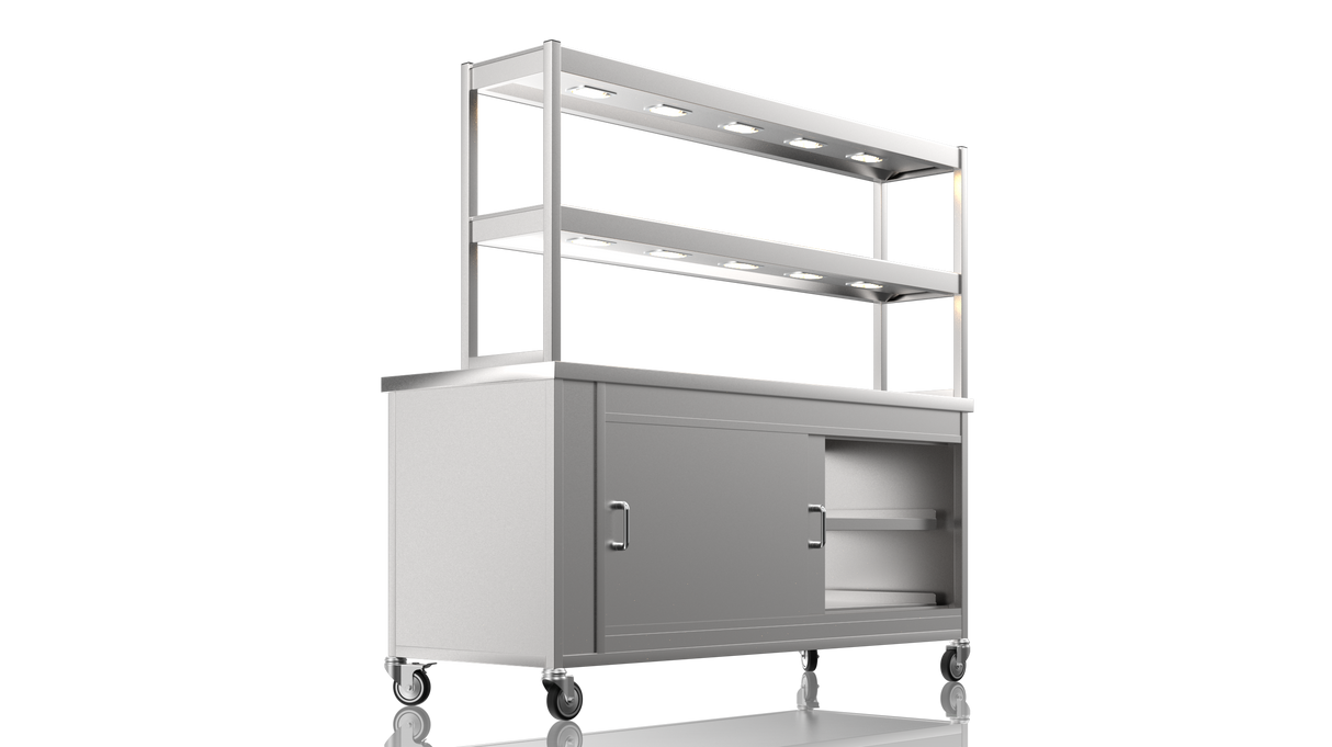 Nordstar Pass Through Hot Cupboard With Double Tier Gantry Chef Pass 1800mm | DTC1800P Hot Cupboards Nordstar