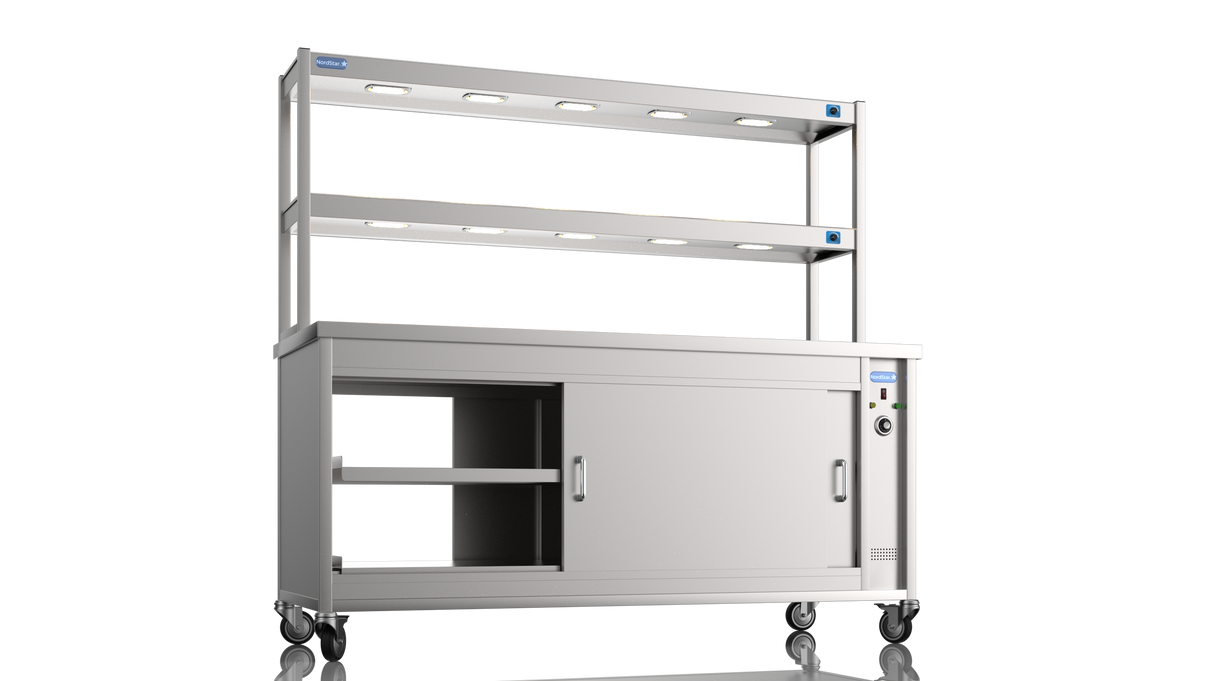 Nordstar Pass Through Hot Cupboard With Double Tier Gantry Chef Pass 1800mm | DTC1800P Hot Cupboards Nordstar