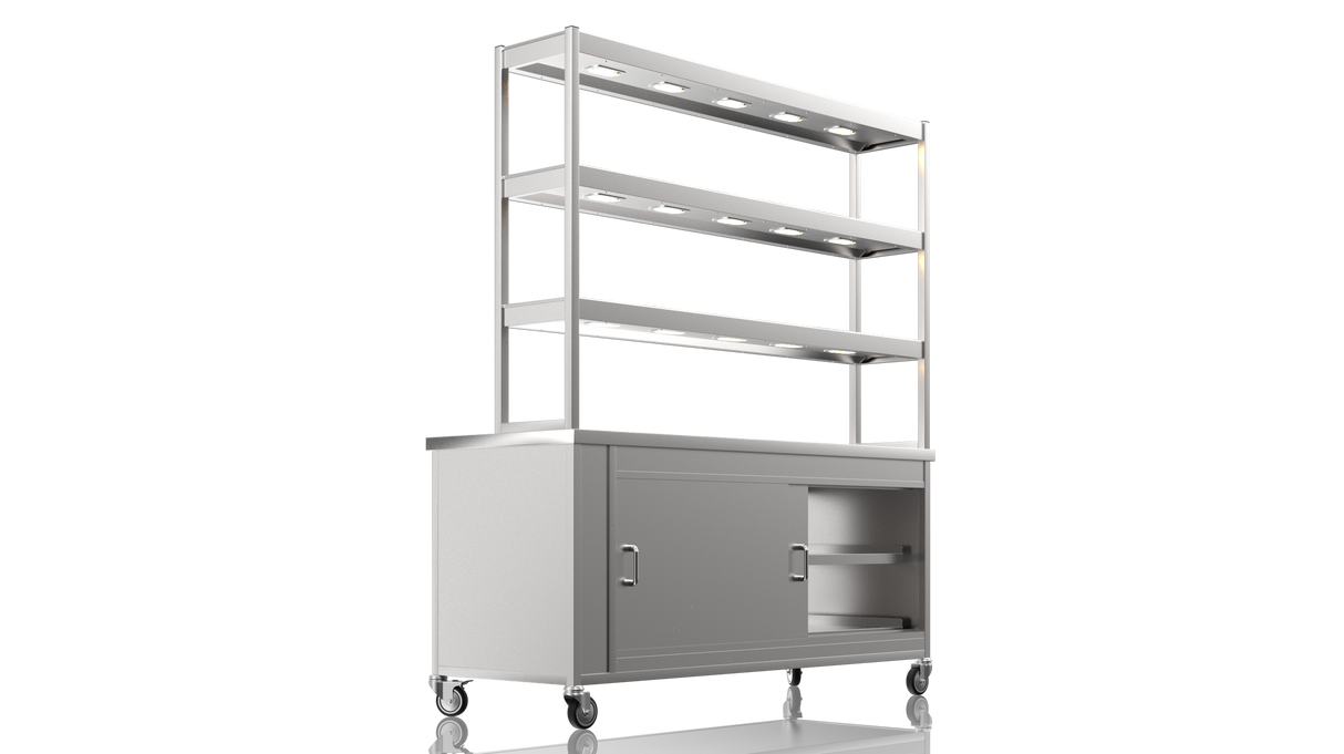 Nordstar Pass Through Hot Cupboard With Triple Tier Gantry Chef Pass 1800mm | TTC1800P Hot Cupboards Nordstar