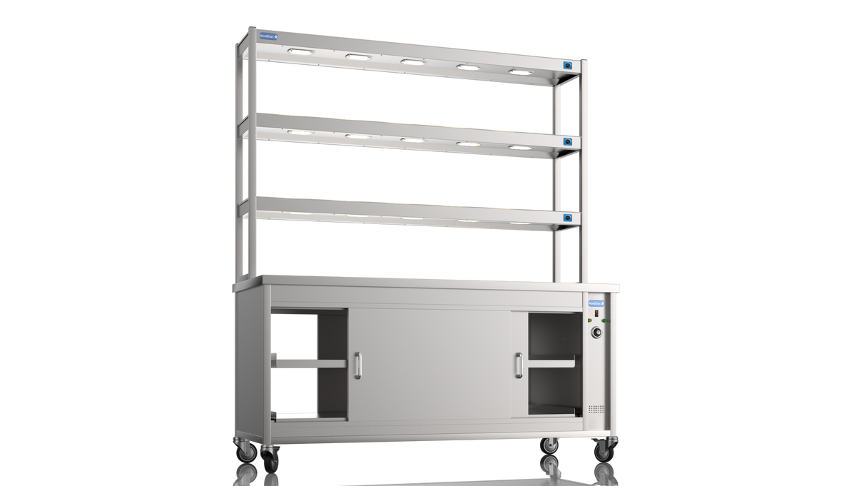Nordstar Pass Through Hot Cupboard With Triple Tier Gantry Chef Pass 1800mm | TTC1800P Hot Cupboards Nordstar