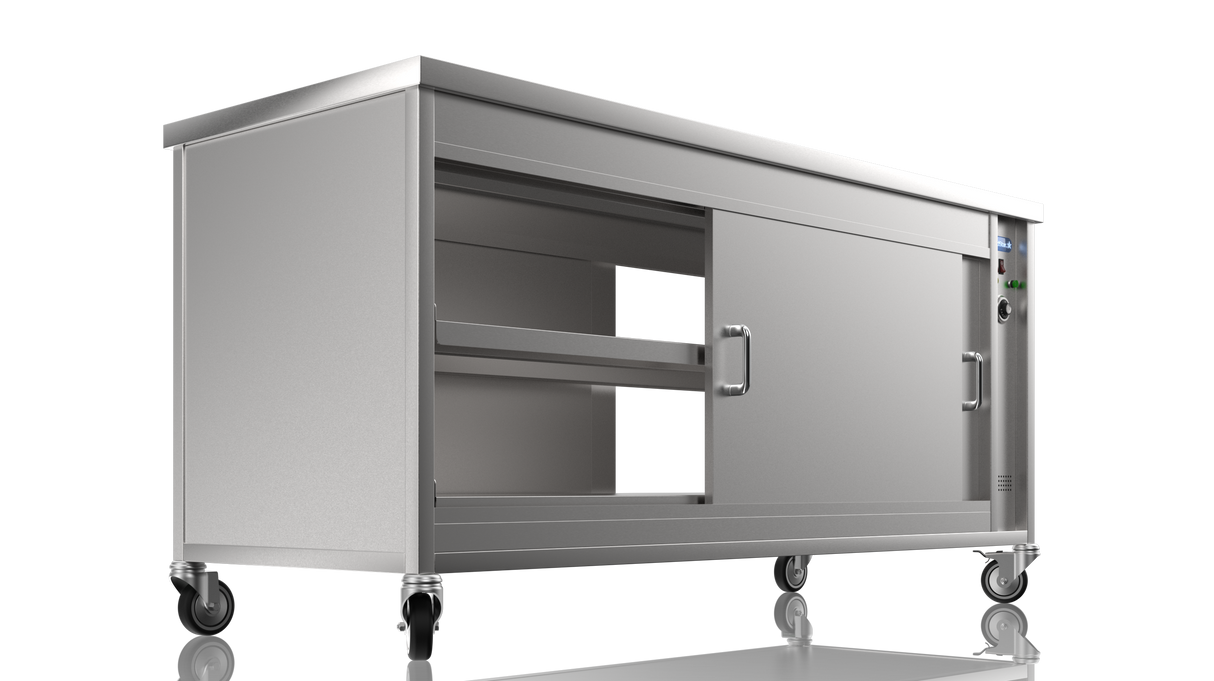 Nordstar Mobile Pass Through Hot Cupboard Flat Top Servery 1800mm | HC1800P Hot Cupboards Nordstar
