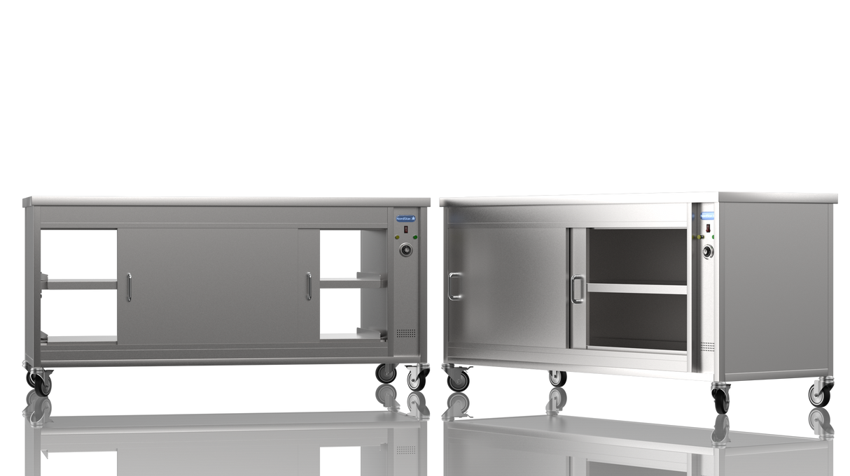 Nordstar Mobile Pass Through Hot Cupboard Flat Top Servery 1800mm | HC1800P Hot Cupboards Nordstar
