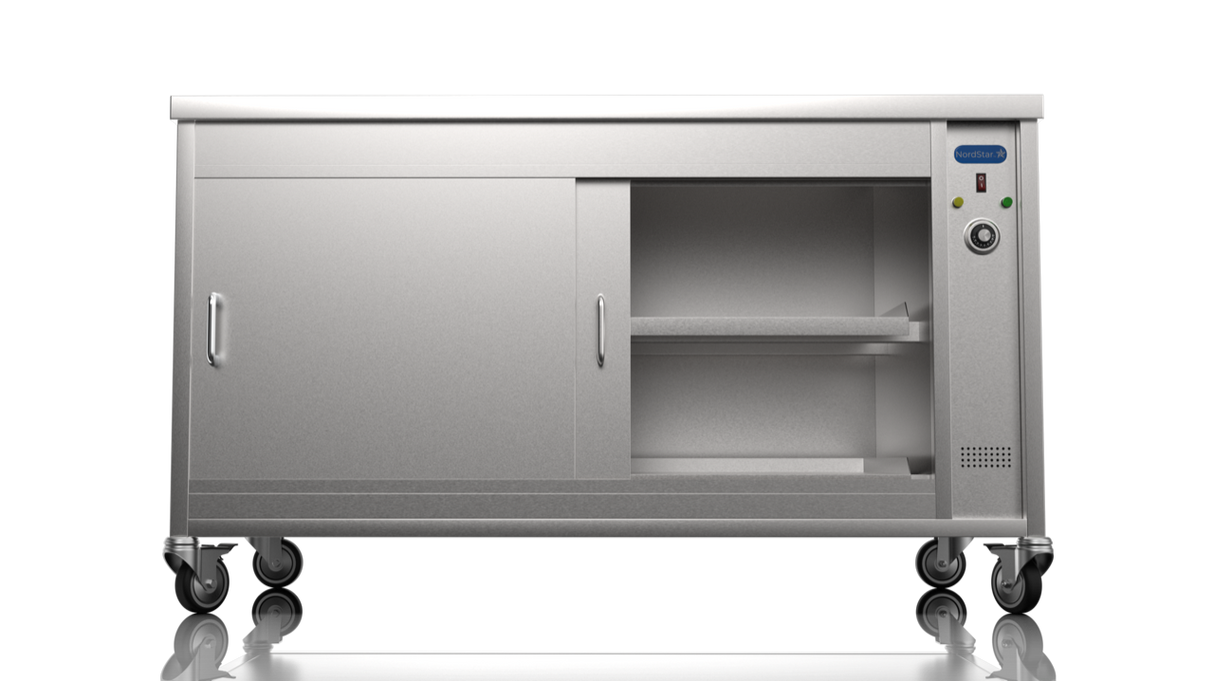 Nordstar Mobile Hot Cupboard Flat Top Servery 1500mm | HC1500 Hot Cupboards Nordstar