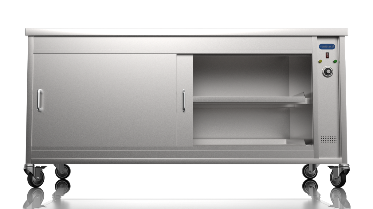 Nordstar Mobile Hot Cupboard Flat Top Servery 1800mm | HC1800 Hot Cupboards Nordstar