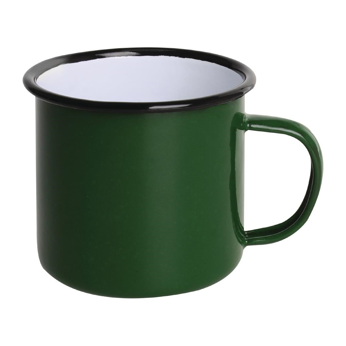 Olympia Enamel Mugs Green 350ml (Pack of 6) - DC396 Olympia Crockery Olympia