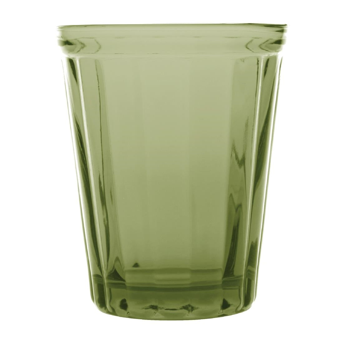 Olympia Cabot Panelled Glass Tumbler Green 260ml (Pack of 6) - CR829 Utopia Hi Balls and Tumblers Olympia