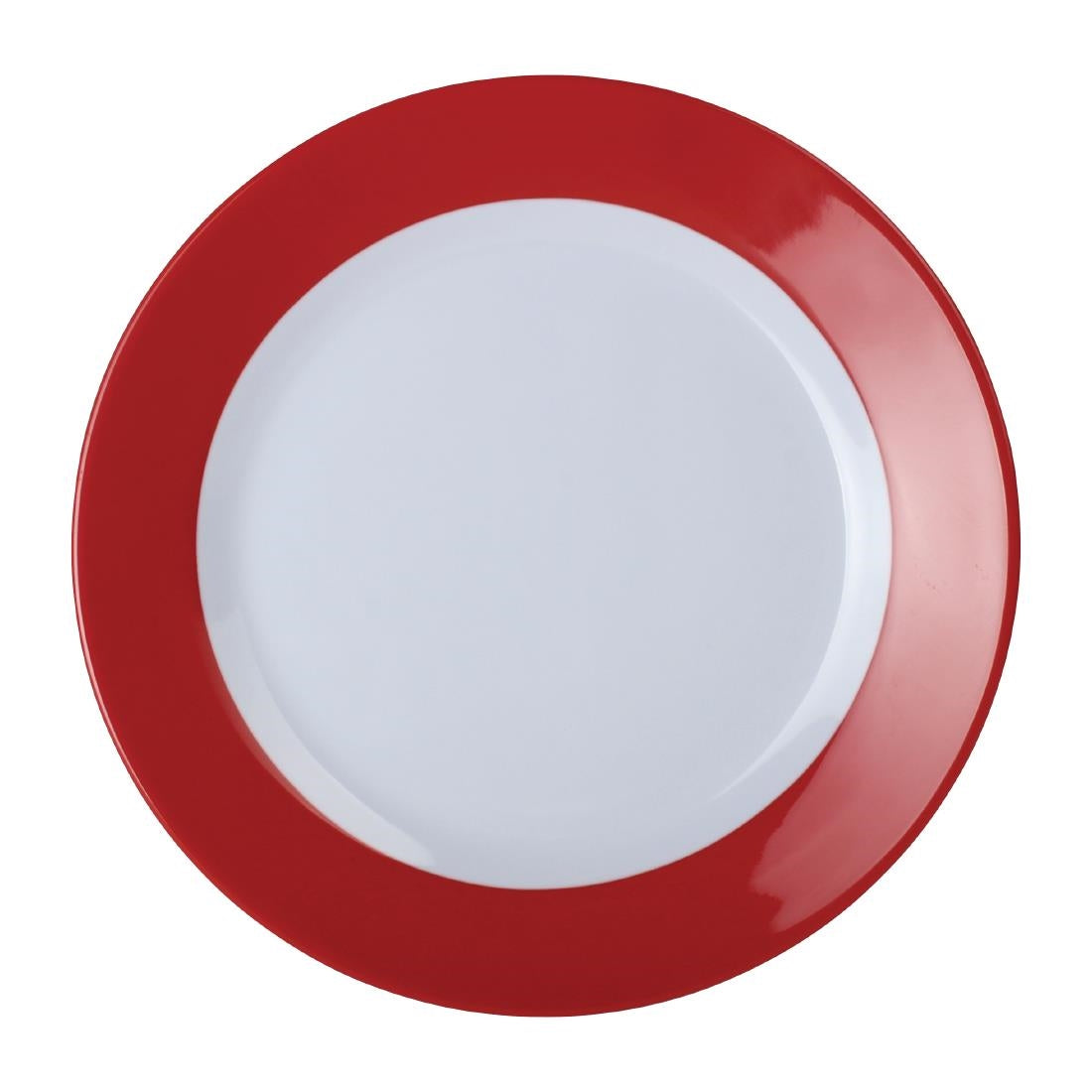 Olympia Kristallon Gala Colour Rim Melamine Plate Red 230mm (Pack of 6) - DE601 Plates Olympia