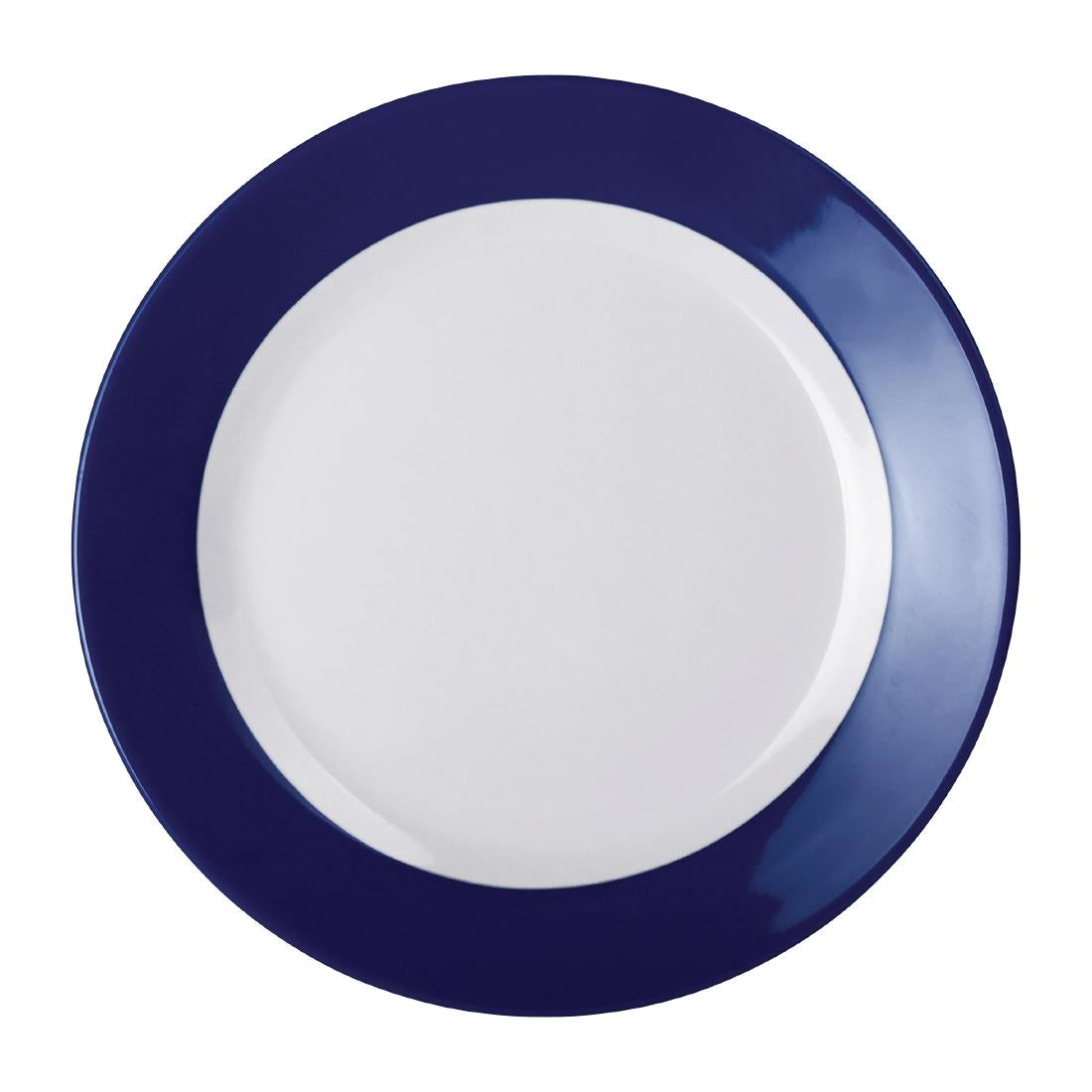 Olympia Kristallon Gala Colour Rim Melamine Plate Blue 268mm (Pack of 6) - DE607 Plates Olympia