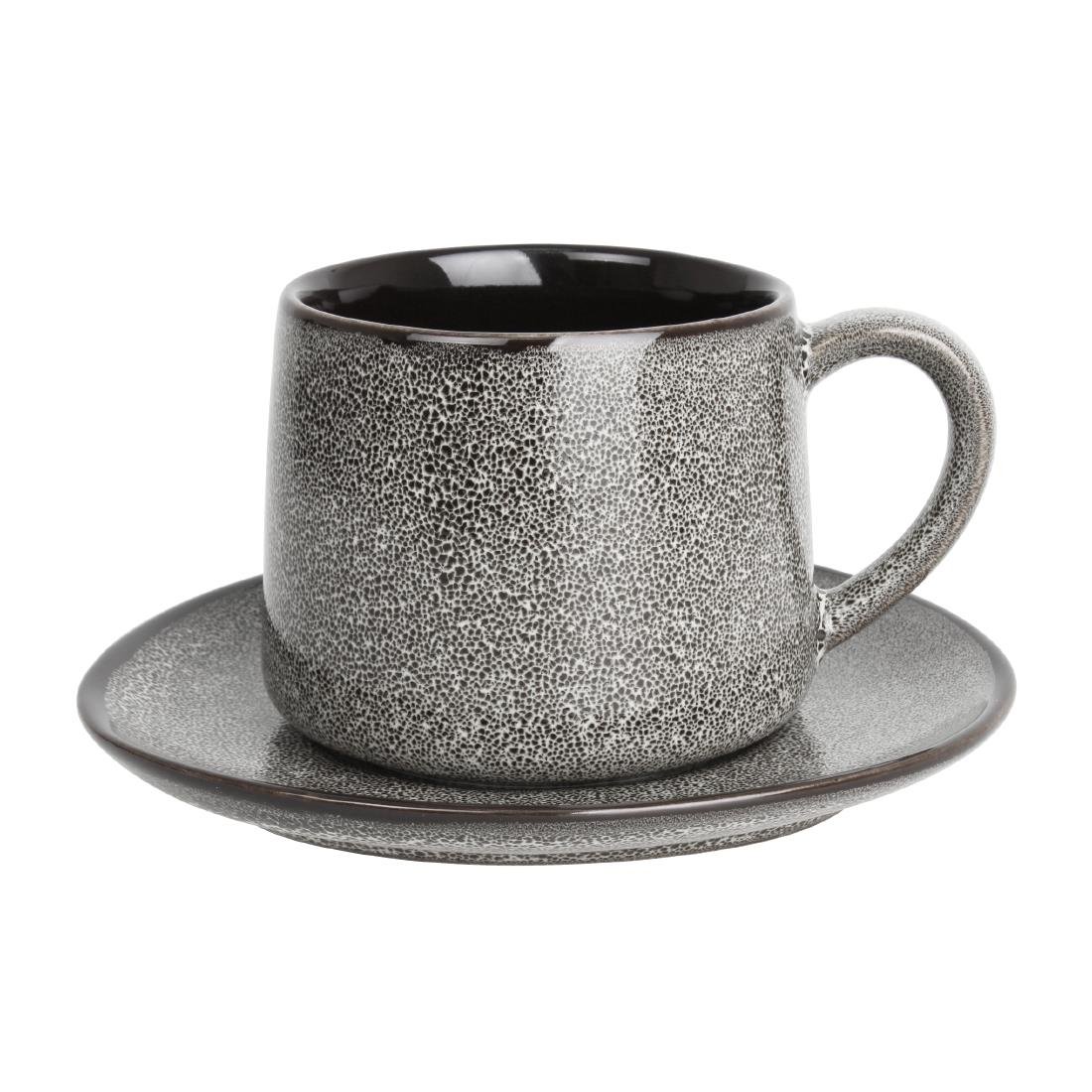 Olympia Mineral Triangular Cappuccino Saucer Grey Stone 150mm (Pack of 6) - DF182 Olympia Crockery Olympia