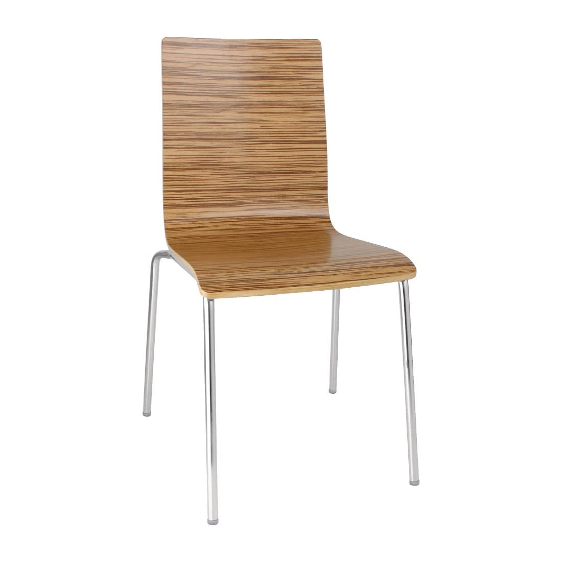 Bolero Square Back Side Chair Zebrano (Pack of 4) - GR344 Wooden Dining Chairs Bolero