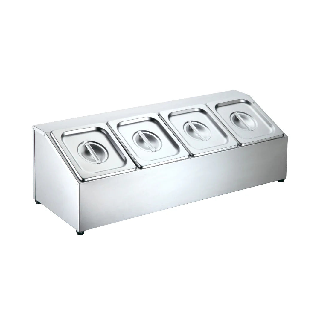 Hamoki GN Pan Holder Rack 4 x 1/6 GN - Prep Station with Pans & Lids | 231051 GN Gastronorm Pans Hamoki