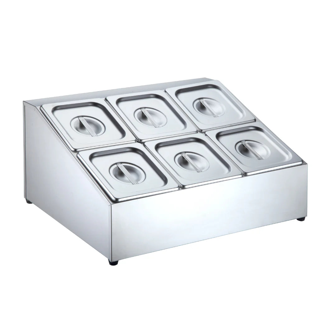 Hamoki GN Pan Holder Rack 2 Tier 6 x 1/6 GN - Prep Station with Pans & Lids | 231053 GN Gastronorm Pans Hamoki