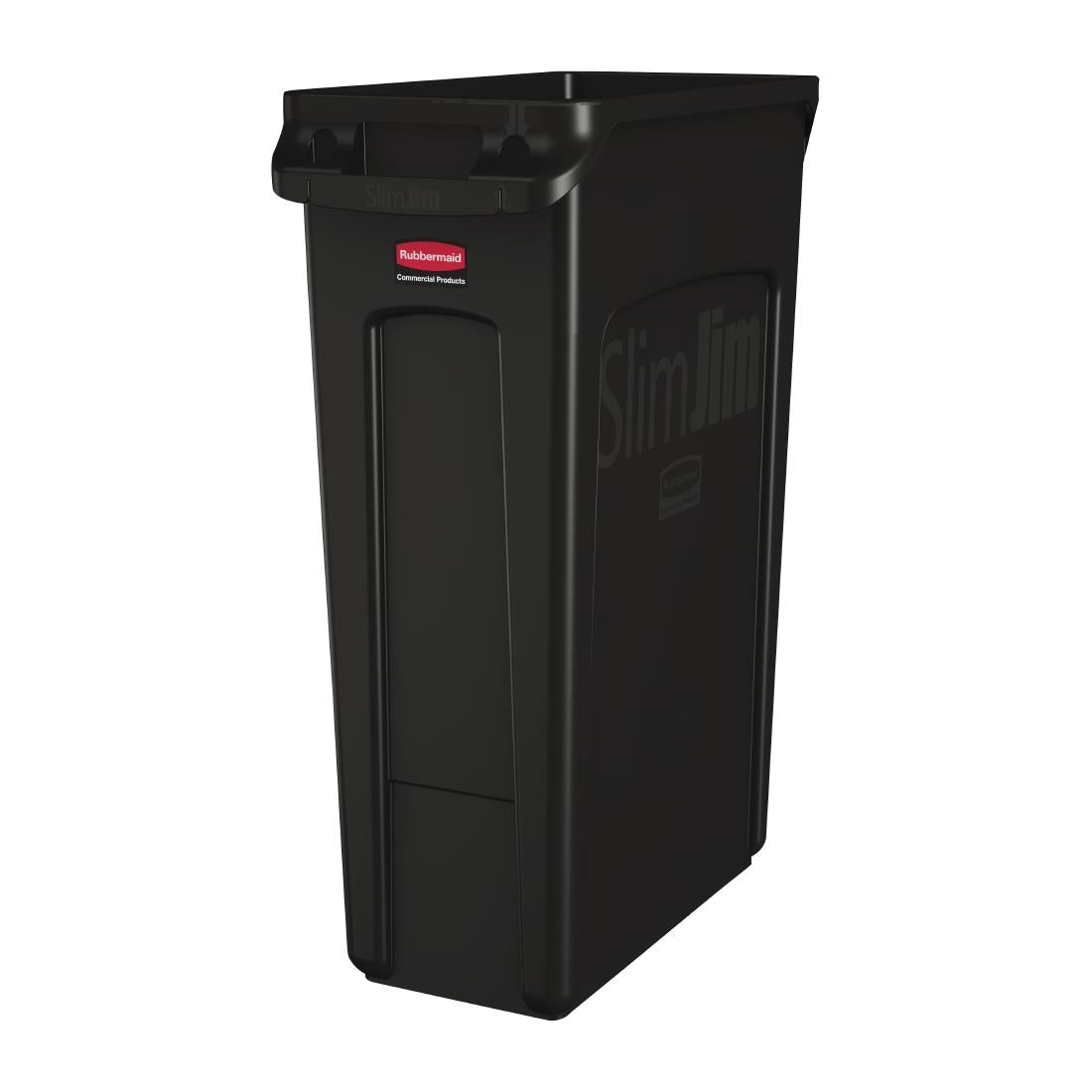 Rubbermaid Slim Jim Container With Venting Channels Black 87Ltr - CP653 Slim Jim