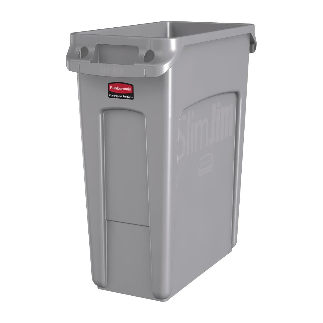 Rubbermaid Slim Jim Container With Venting Channels Grey 60Ltr - F603 Slim Jim