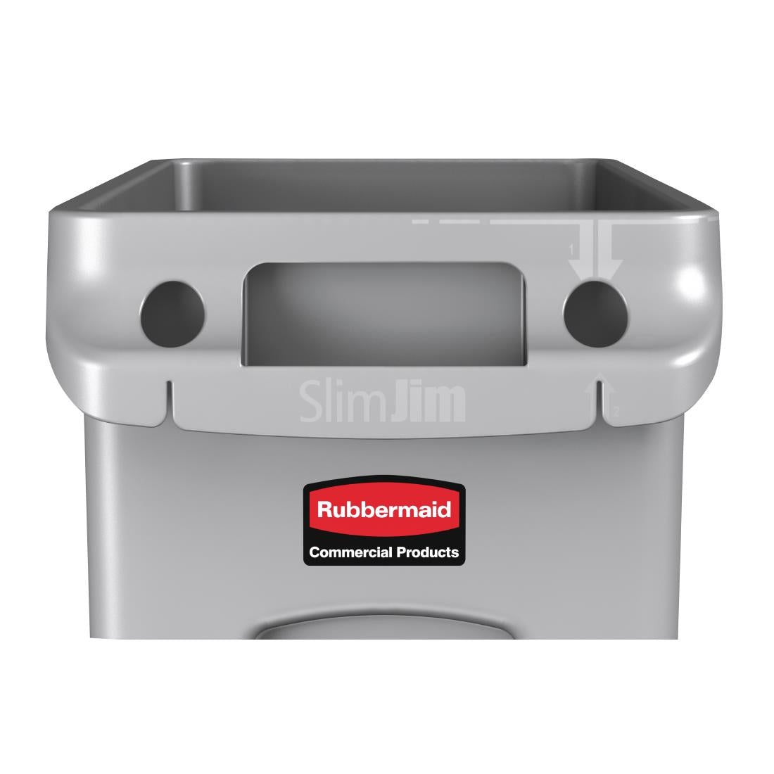 Rubbermaid Slim Jim Container With Venting Channels Grey 87Ltr - F649 Slim Jim