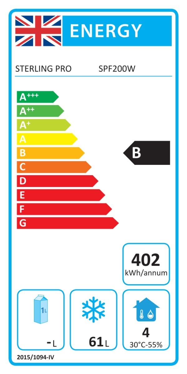 Sterling Pro Single Door Undercounter Freezer 140 Litres | SPF200W Refrigeration - Undercounter Sterling Pro
