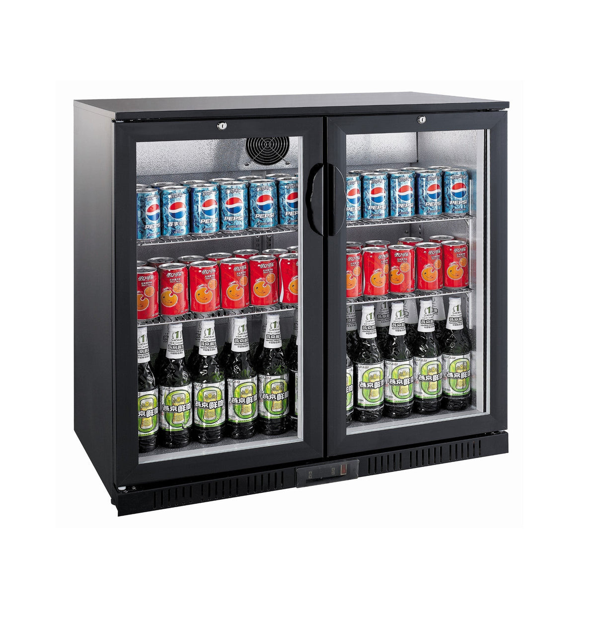 Hamoki Double Door Bottle Cooler Back Bar Hinged Doors - 241006 Double Door Bottle Coolers Hamoki