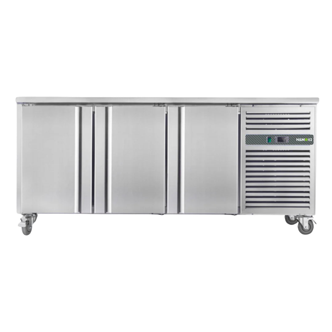 Hamoki Stainless Steel 3 Door Freezer Counter 418 Litre - 221017 Refrigerated Counters - Triple Door Hamoki