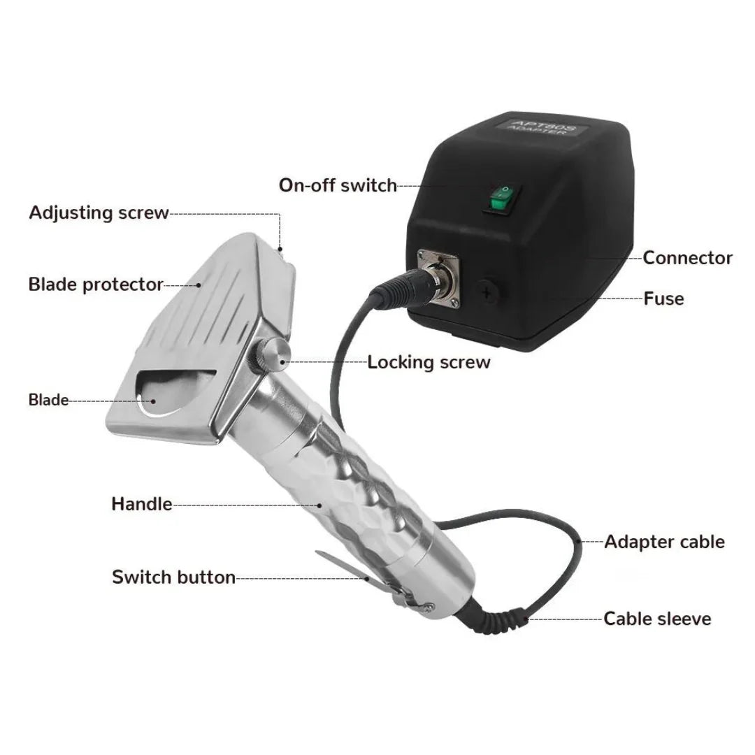 Hamoki Straight Electric Kebab Slicer – Commercial Kebab Shawarma Doner Meat Cutter | 321011 Doner Kebab Slicer Knife Hamoki