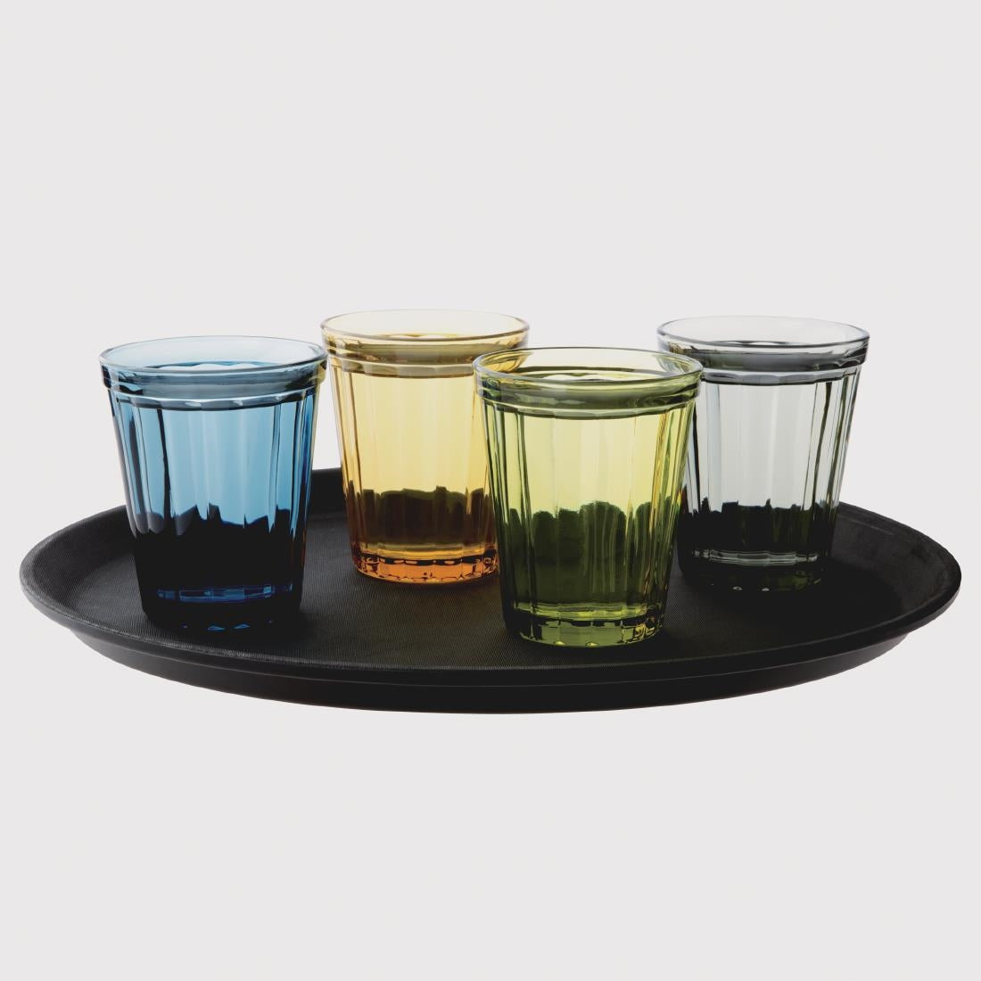 Olympia Cabot Panelled Glass Tumbler Blue 260ml (Pack of 6) - CR828 Utopia Hi Balls and Tumblers Olympia