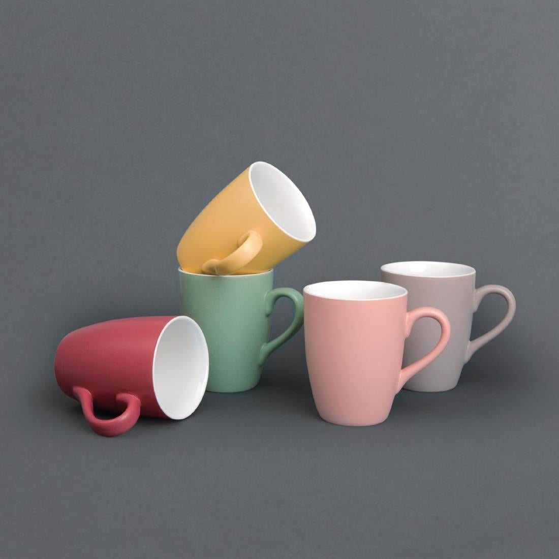 Olympia Matt Pastel Mug Grey 340ml (Pack of 6) - CS041 Olympia Crockery Olympia