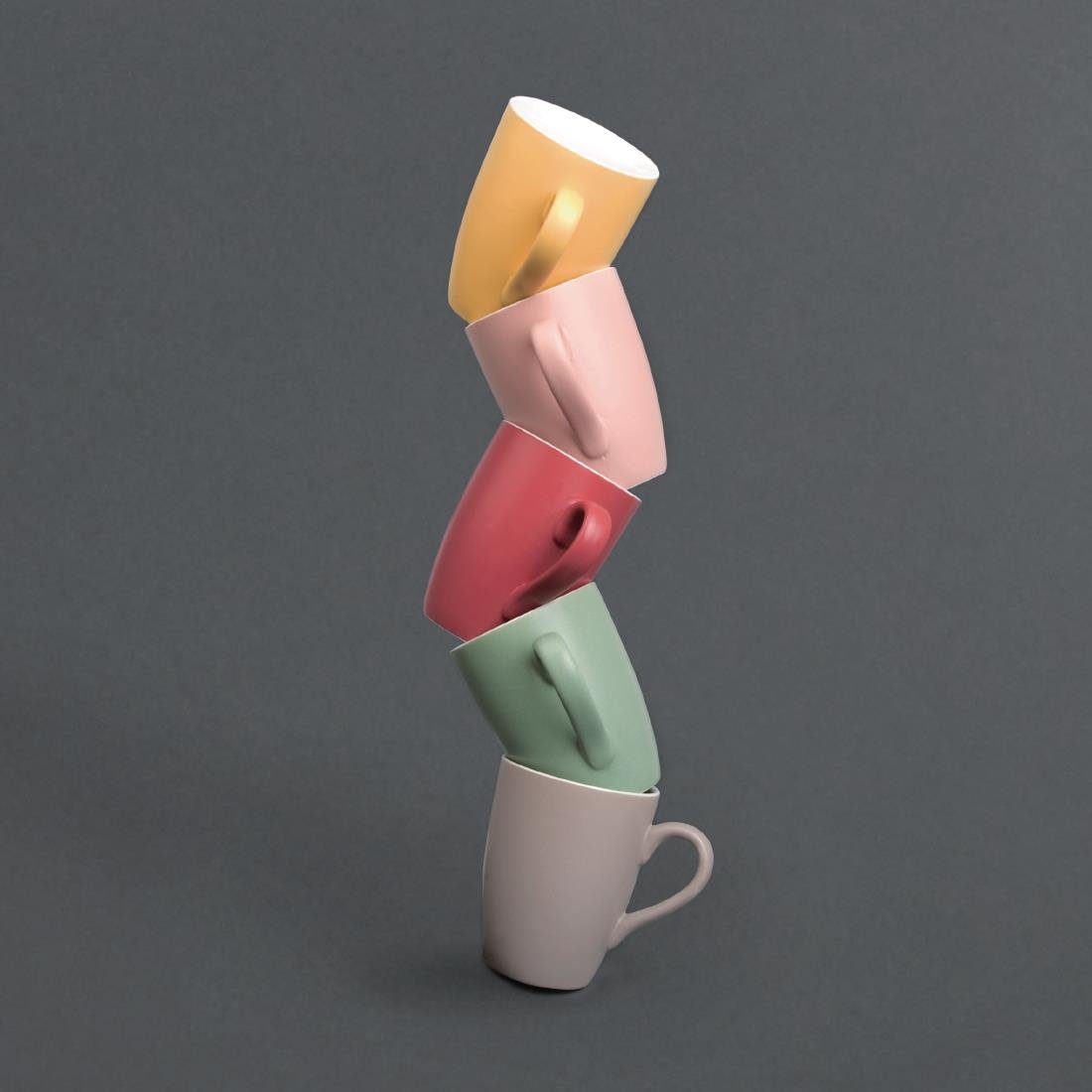 Olympia Matt Pastel Mug Red 340ml (Pack of 6) - CS043 Olympia Crockery Olympia