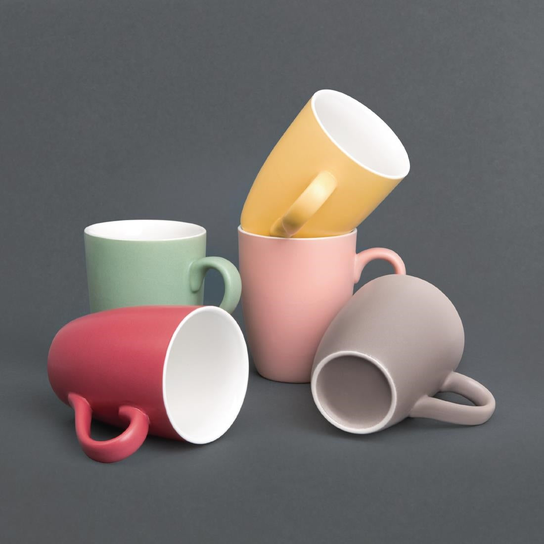 Olympia Matt Pastel Mug Grey 340ml (Pack of 6) - CS041 Olympia Crockery Olympia
