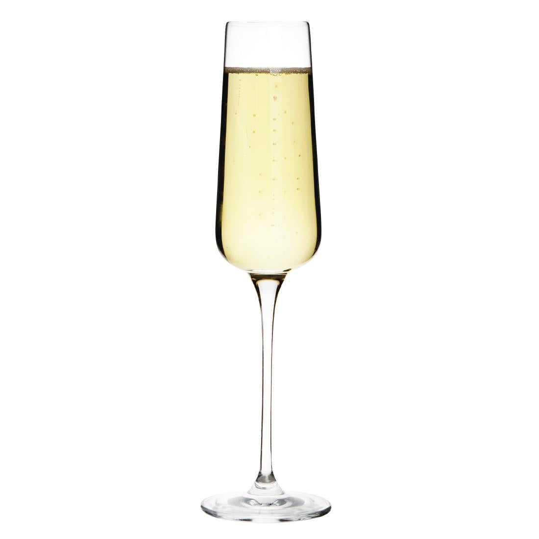 Olympia Claro One Piece Angular Champagne Flute 260ml (Pack of 6) - CS467 Champagne Glasses Olympia