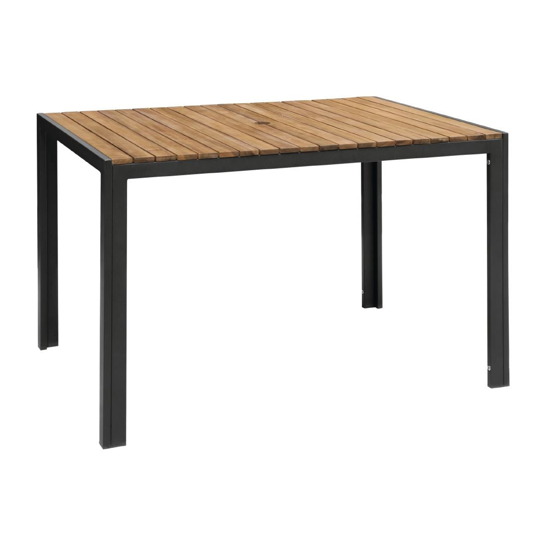 Bolero Acacia Wood and Steel Rectangular Table 1200mm - DS153 Steel Tables Bolero