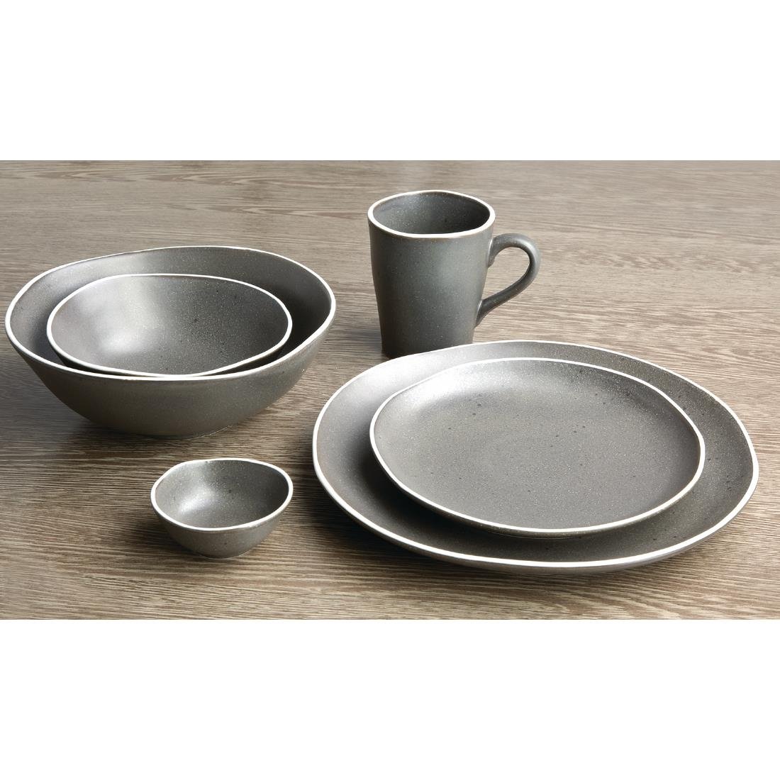 Olympia Chia Plates Charcoal 205mm (Pack of 6) - DR815 Plates Olympia