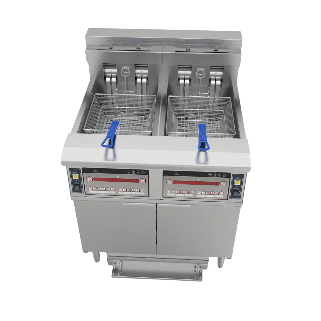 Hamoki Electric Freestanding Open Fryer Twin Tank Twin Basket 2 x 26 Litre - 341006 Freestanding Electric Fryers Hamoki