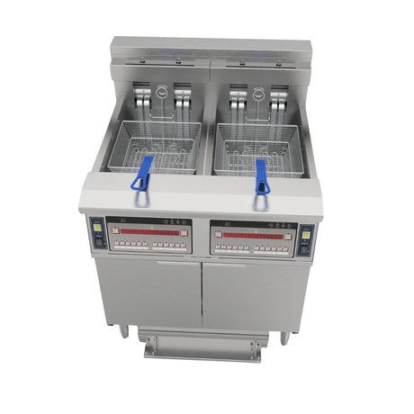 Hamoki Electric Freestanding Open Fryer Twin Tank Twin Basket 2 x 26 Litre - 341006 Freestanding Electric Fryers Hamoki