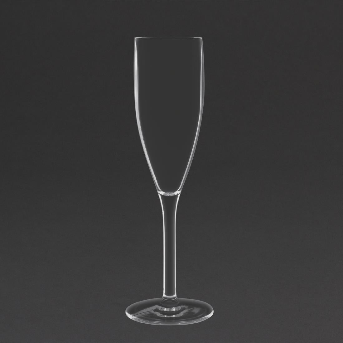 Olympia Kristallon Polycarbonate Champagne Flutes 210ml (Pack of 12) - DS133 Plastic Drinkware Olympia