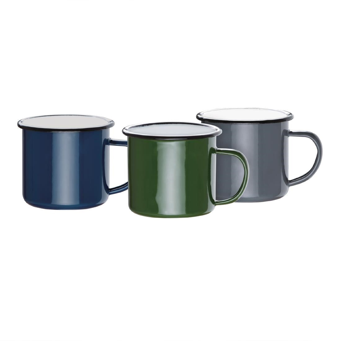 Olympia Enamel Mugs Blue 350ml (Pack of 6) - DC394 Olympia Crockery Olympia