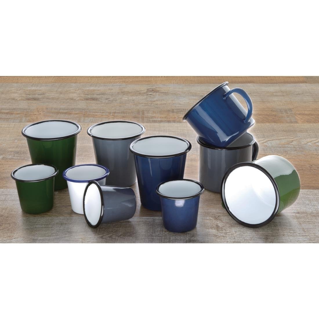 Olympia Enamel Tumbler Grey 310ml (Pack of 6) - DC393 Olympia Crockery Olympia