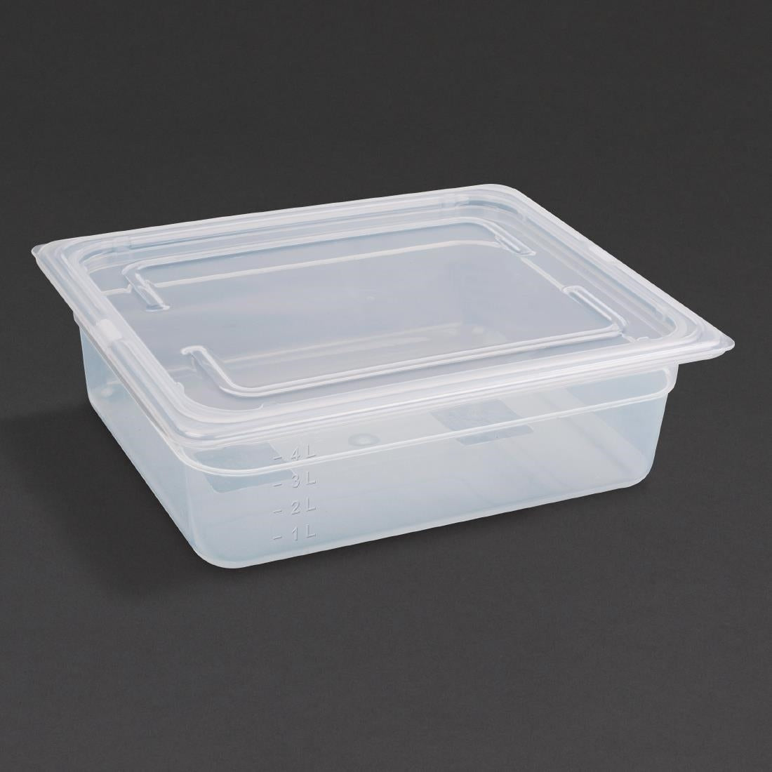 Vogue Polypropylene 1/2 Gastronorm Container with Lid 100mm (Pack of 4) - GJ515 Vogue