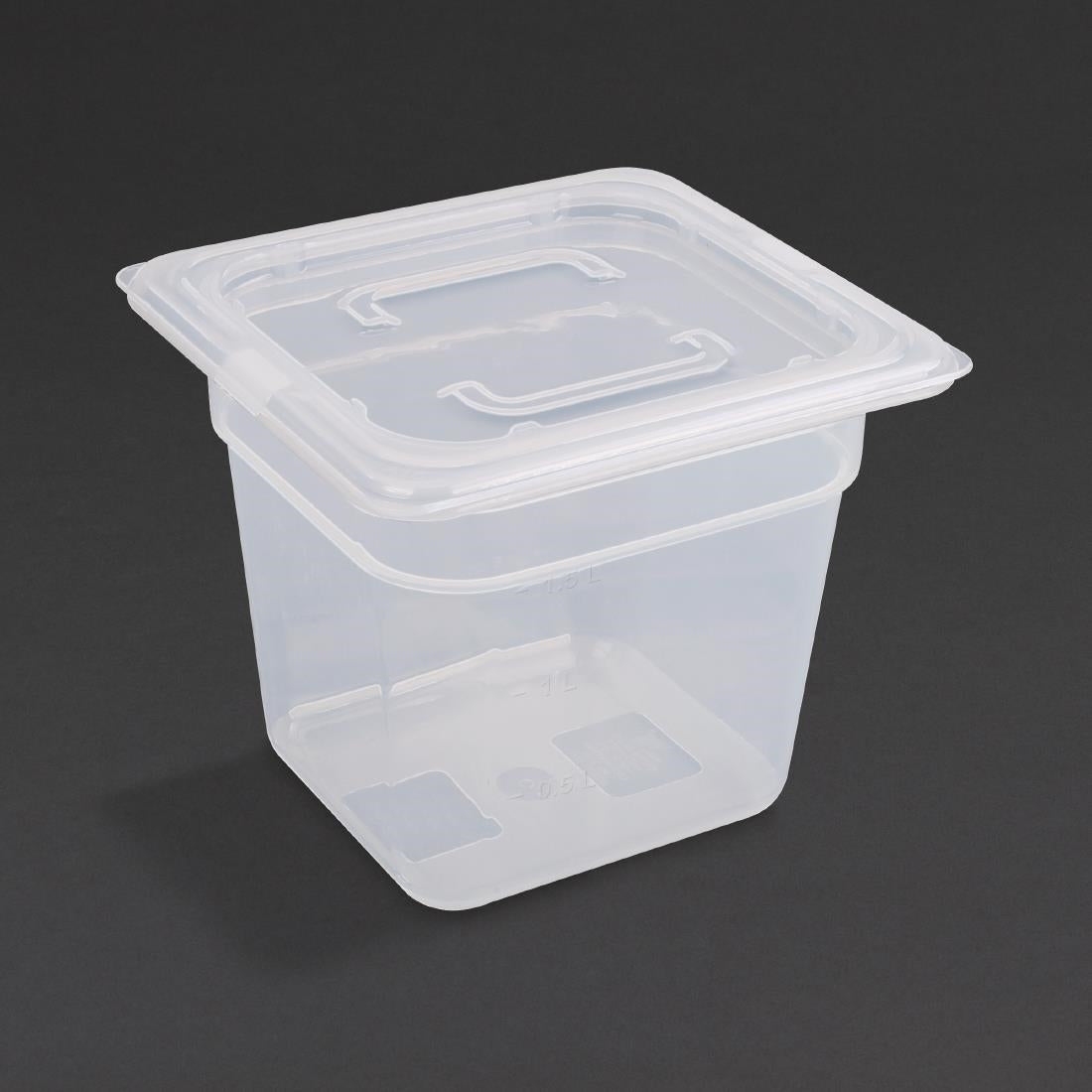 Vogue Polypropylene 1/6 Gastronorm Container with Lid 150mm (Pack of 4) - GJ527 Vogue