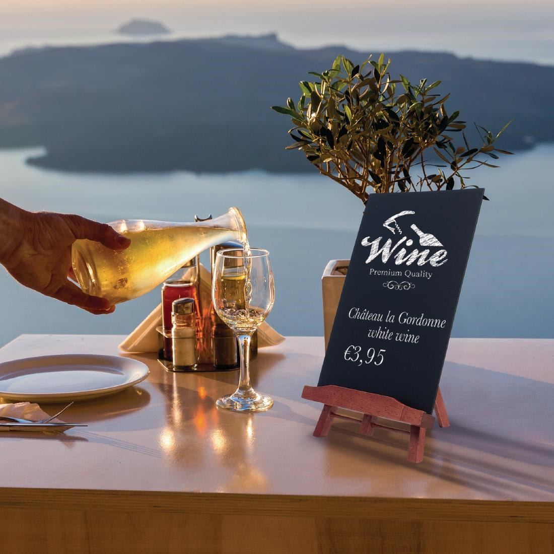 Securit Bar Top Easel and Chalkboard A4 - E078 Securit