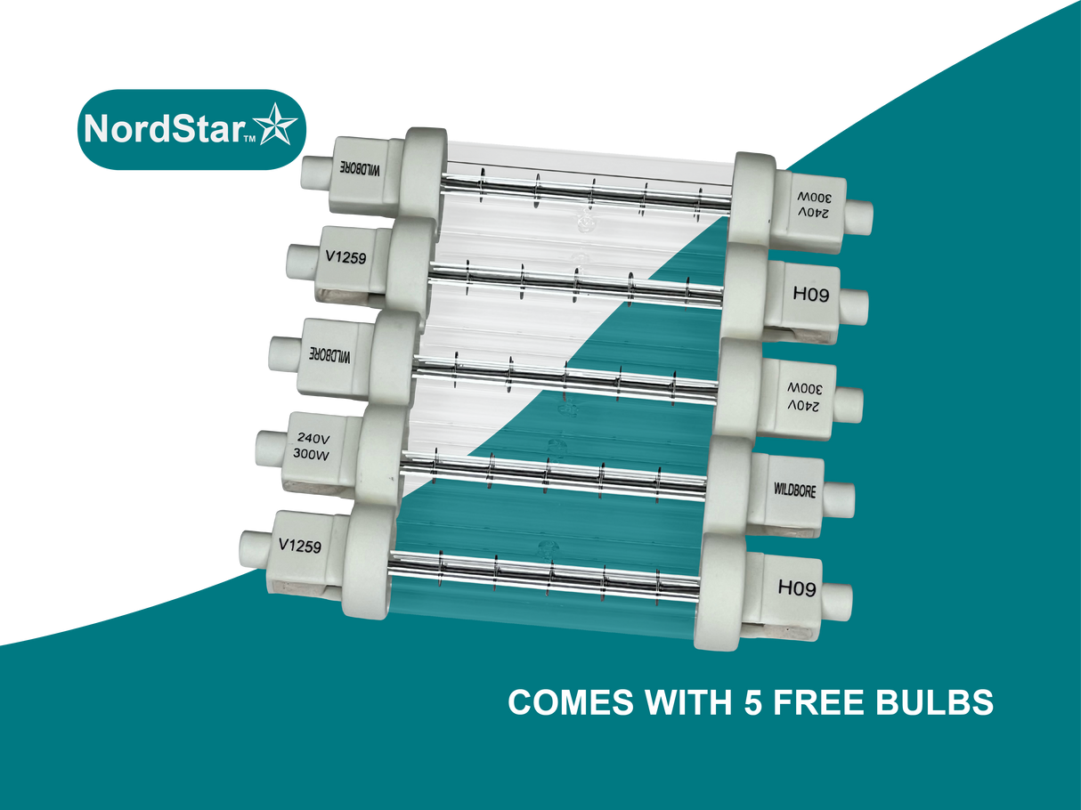 Nordstar Heated Gantry Single Tier Chefs Rack Overshelf 1800mm 5 Quartz Lamp | STG1800 Heated Gantry Chef's Rack Nordstar