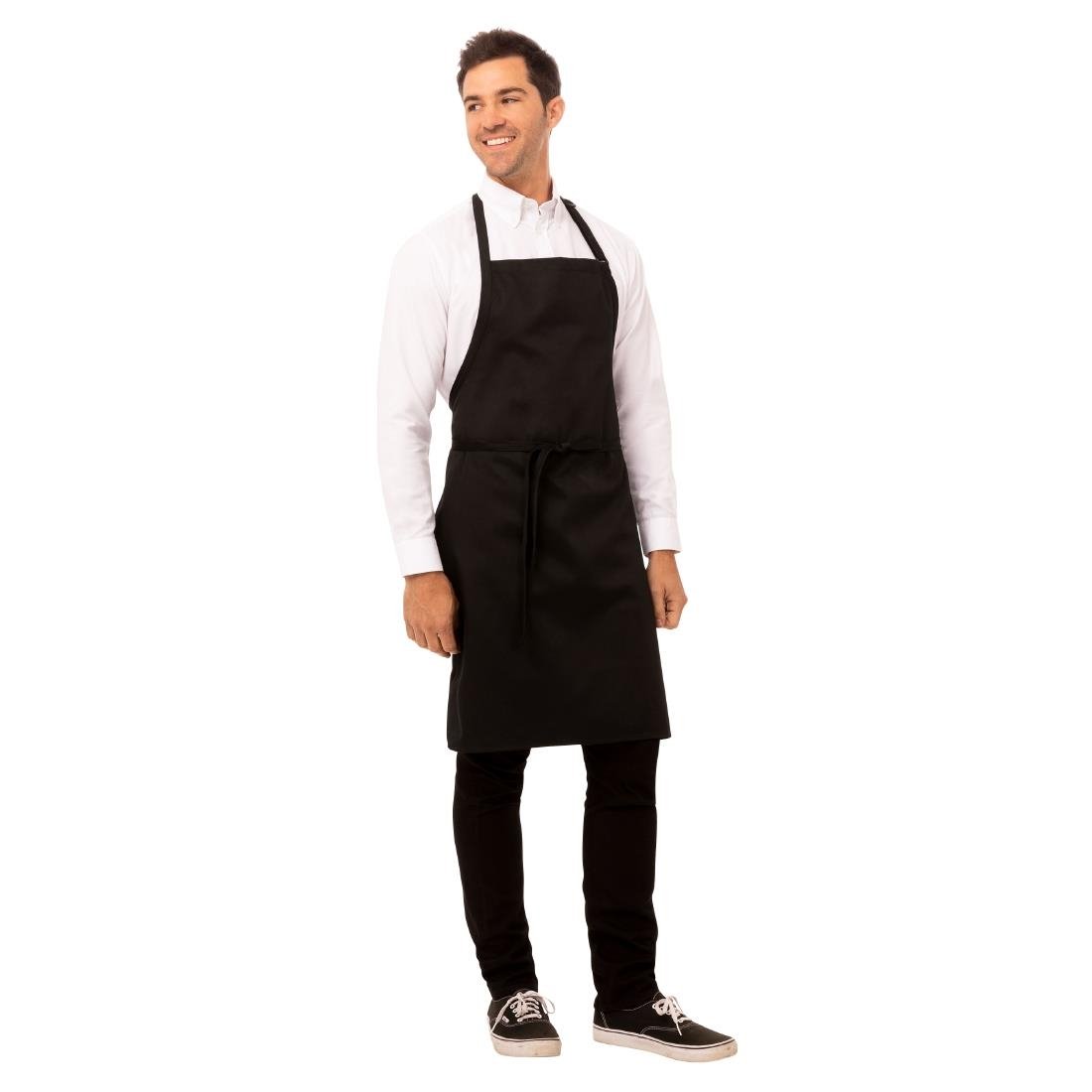 Chef Works Bib Apron Black - A924 Aprons Chef Works