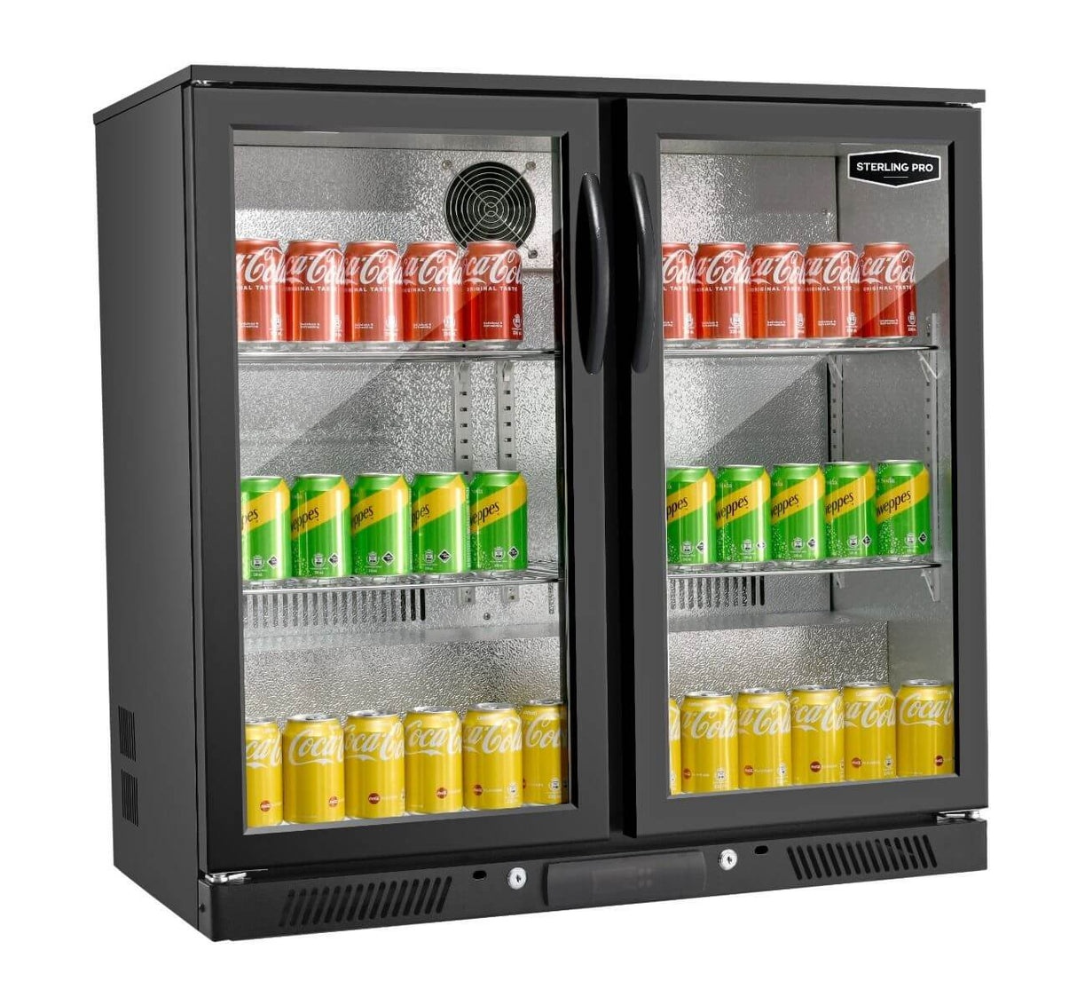Sterling Pro Black Double Door Hinged Bottle Cooler - SP2HC-BH Double Door Bottle Coolers Sterling Pro