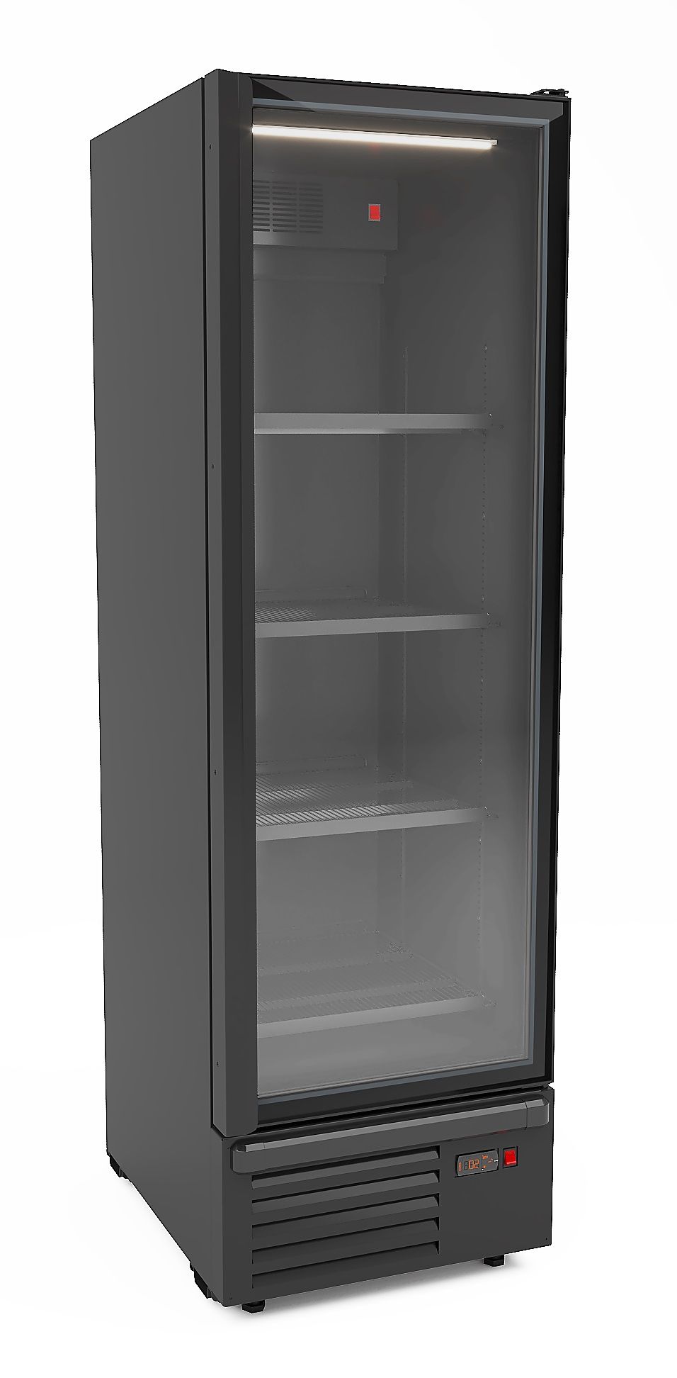 Combisteel Single Hinged Glass Door Fridge Merchandiser Black 550Ltr | 7072.1100 Upright Single Glass Door Chillers Combisteel