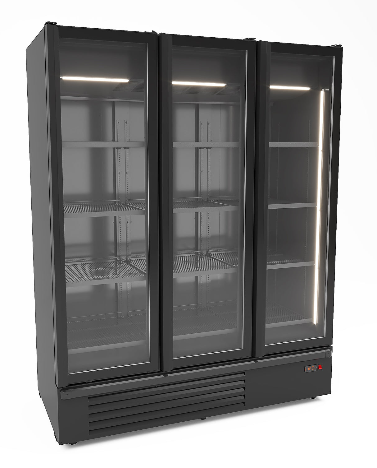 Combisteel Refrigerator 3 Glass Doors Black 1555L | 7072.1120 Upright Glass Door Fridges Combisteel
