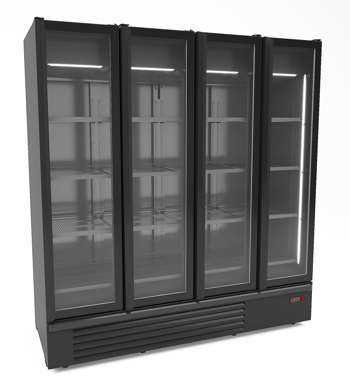 Combisteel Refrigerator 4 Glass Doors Black 1850L | 7072.1130 Upright Glass Door Fridges Combisteel